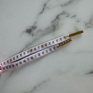 Golden Goose White and Gold Shoelaces